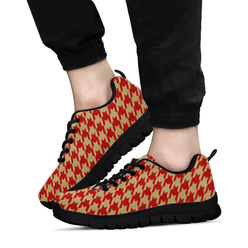 Mesh Sneakers_Red on Vegas Gold_S_HT Pattern