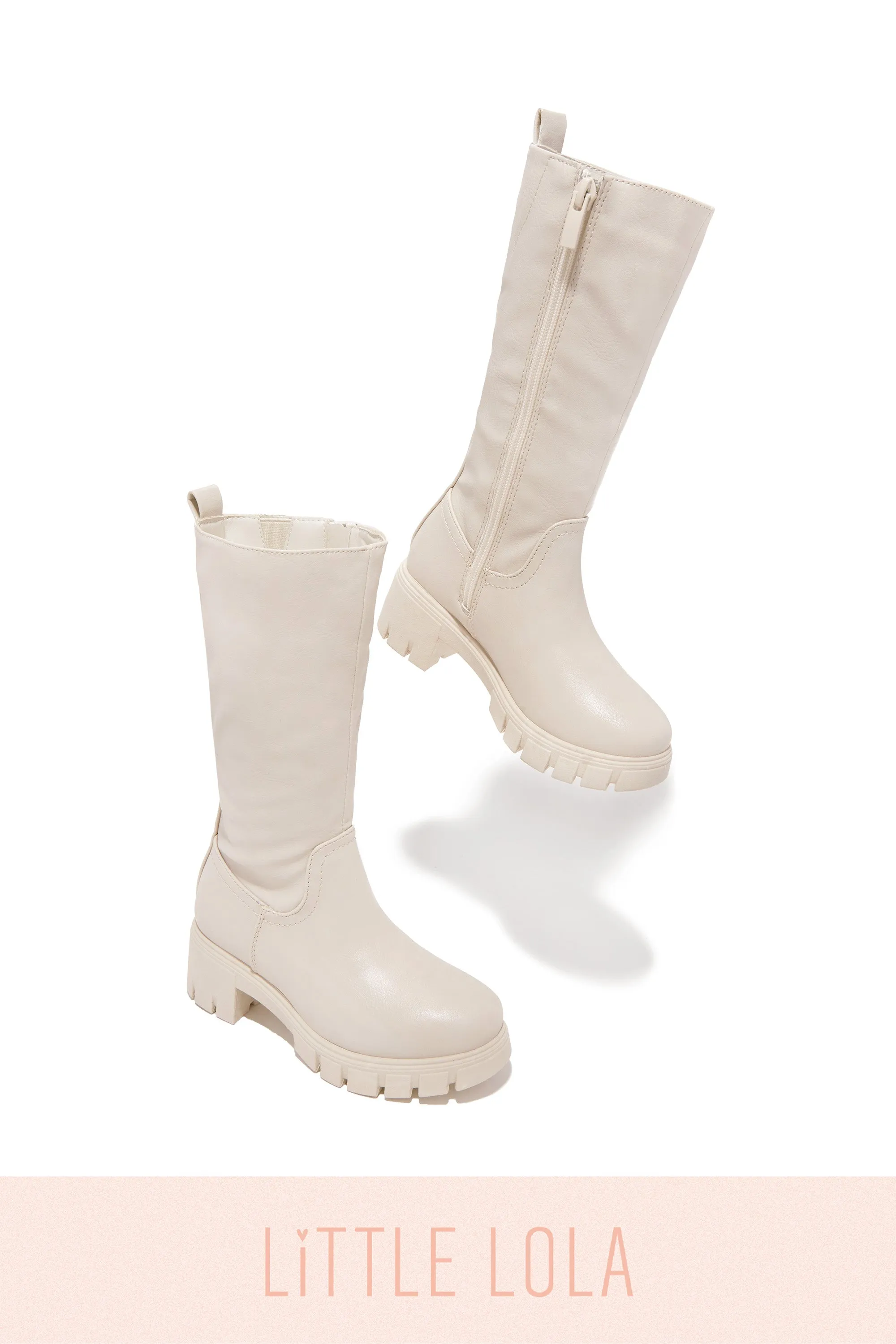 Mini Loren Kids Knee High Boots - Bone