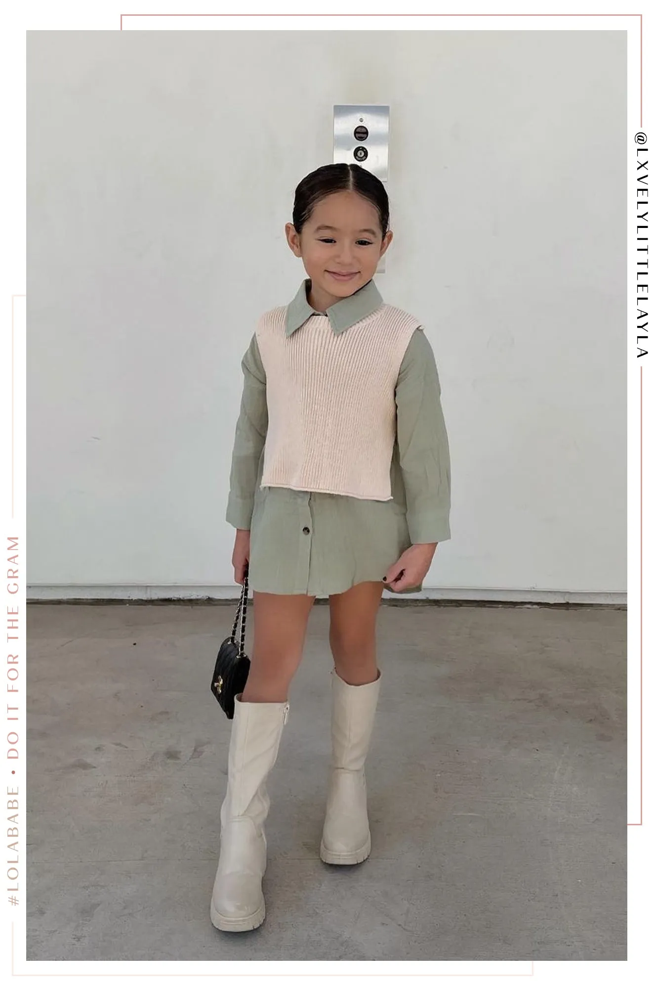 Mini Loren Kids Knee High Boots - Bone