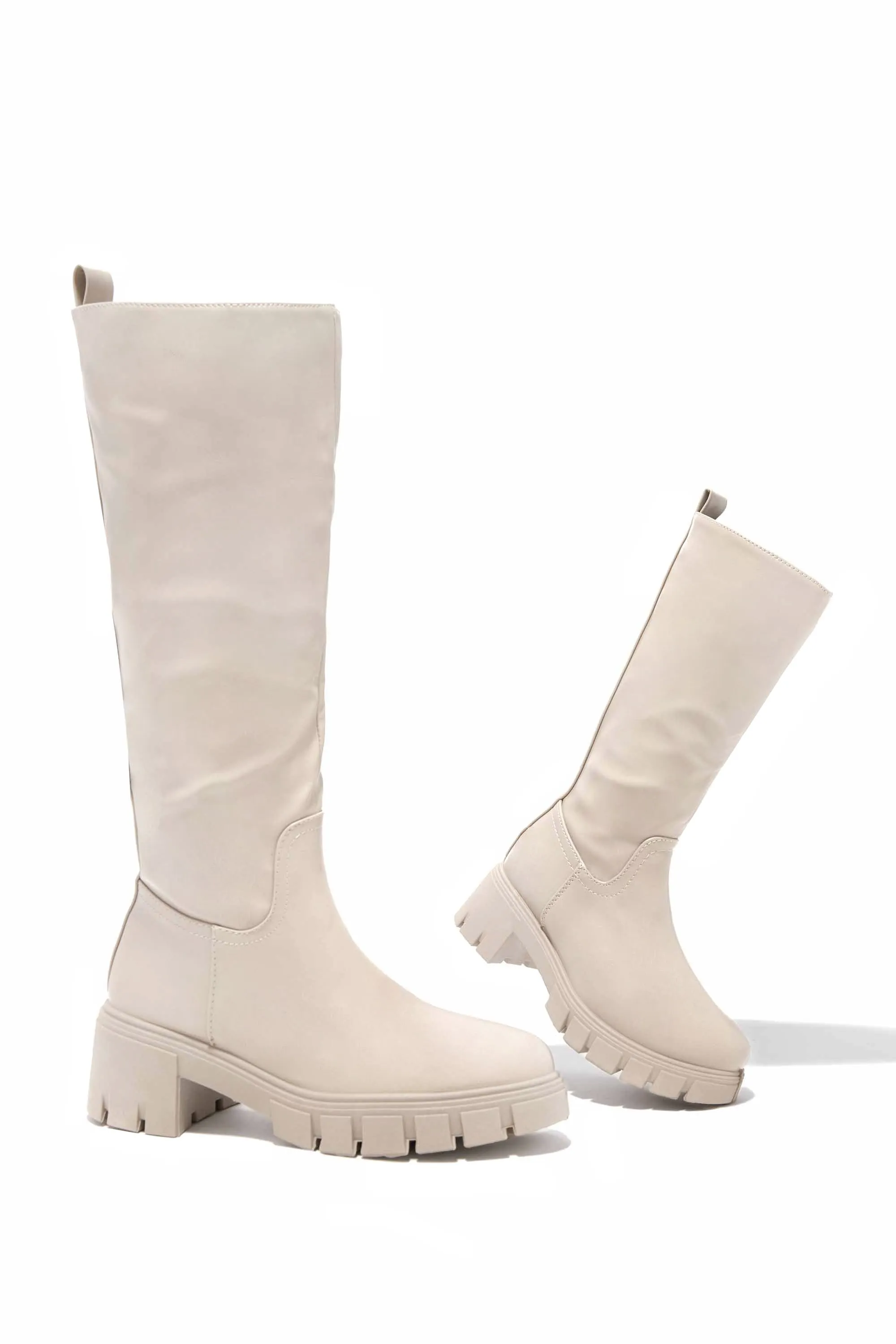 Mini Loren Kids Knee High Boots - Bone