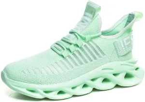 Mint Green Men's Running Shoes Breathable Mesh Sneakers