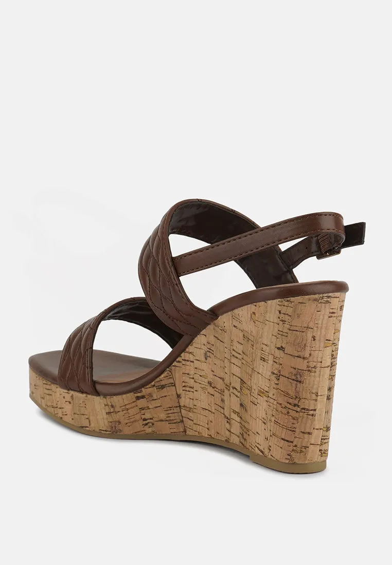 Mohana Quilted High Wedge Heel Sandals