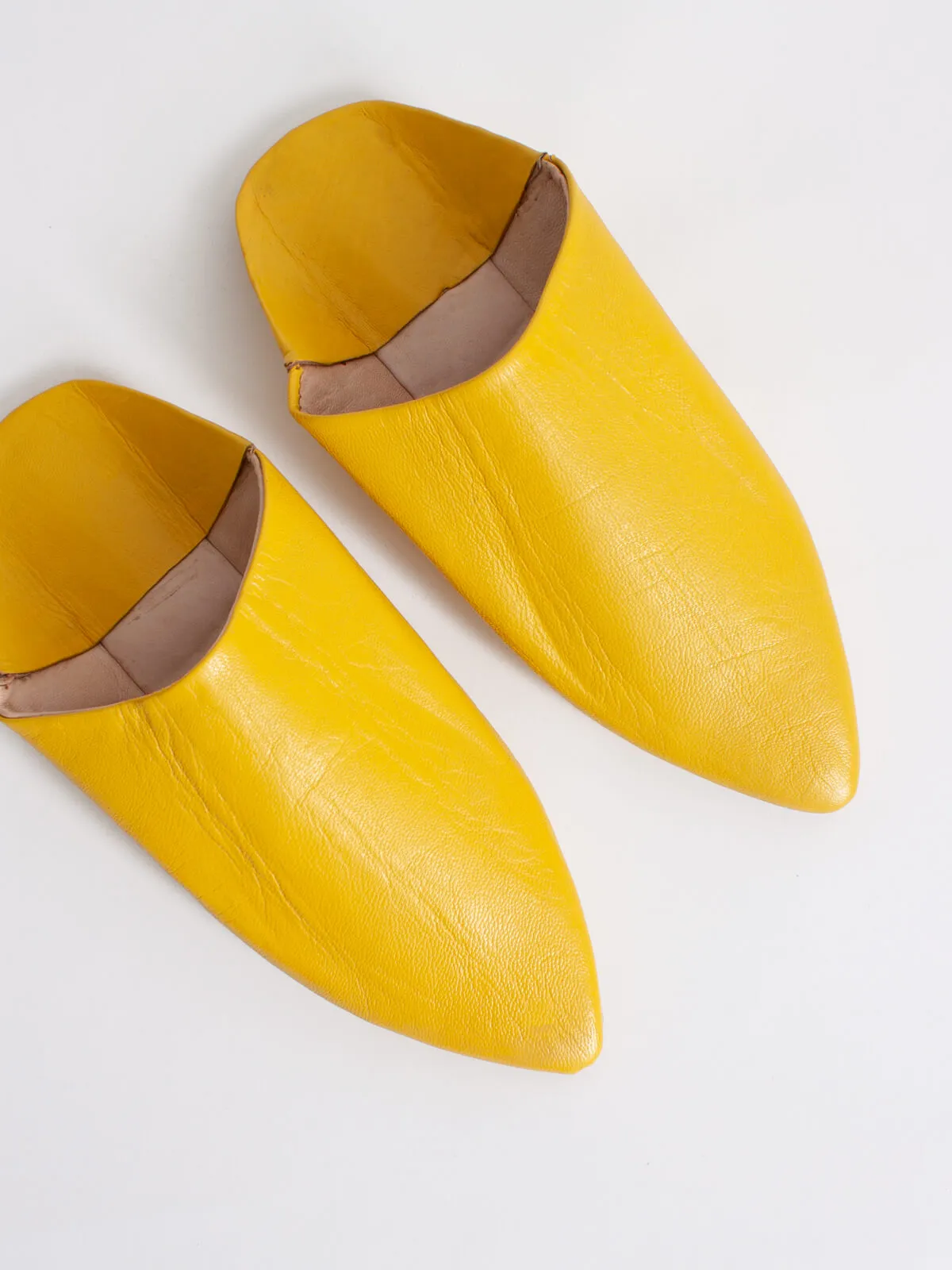 Moroccan Classic Pointed Babouche Slippers, Sunflower