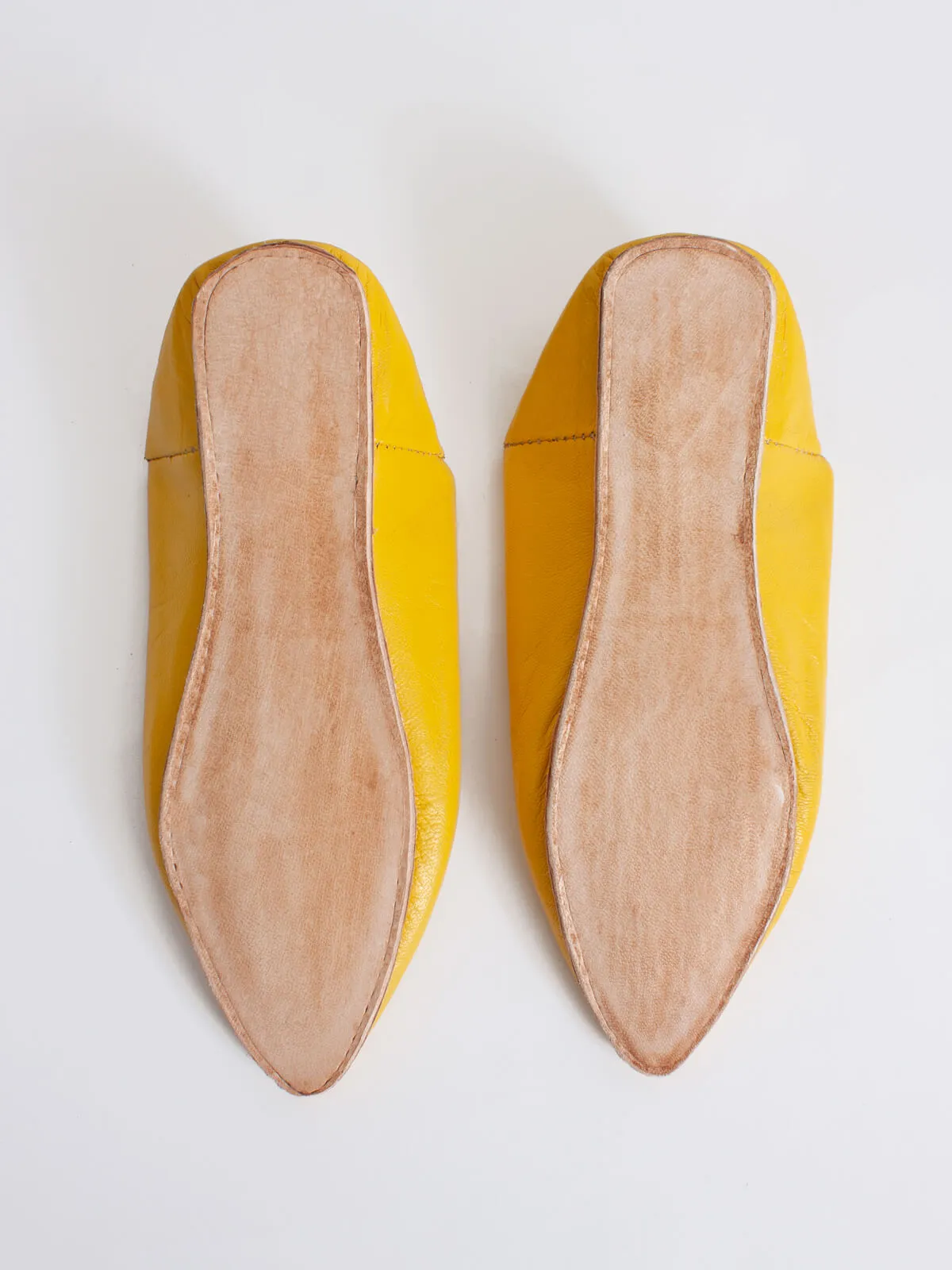 Moroccan Classic Pointed Babouche Slippers, Sunflower