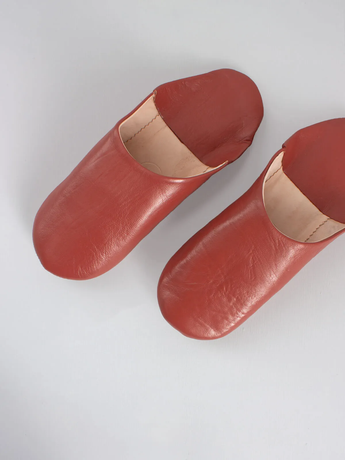 Moroccan Mens Babouche Slippers, Terracotta