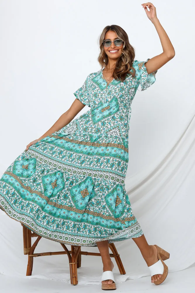 Neptune Maxi Dress Aqua