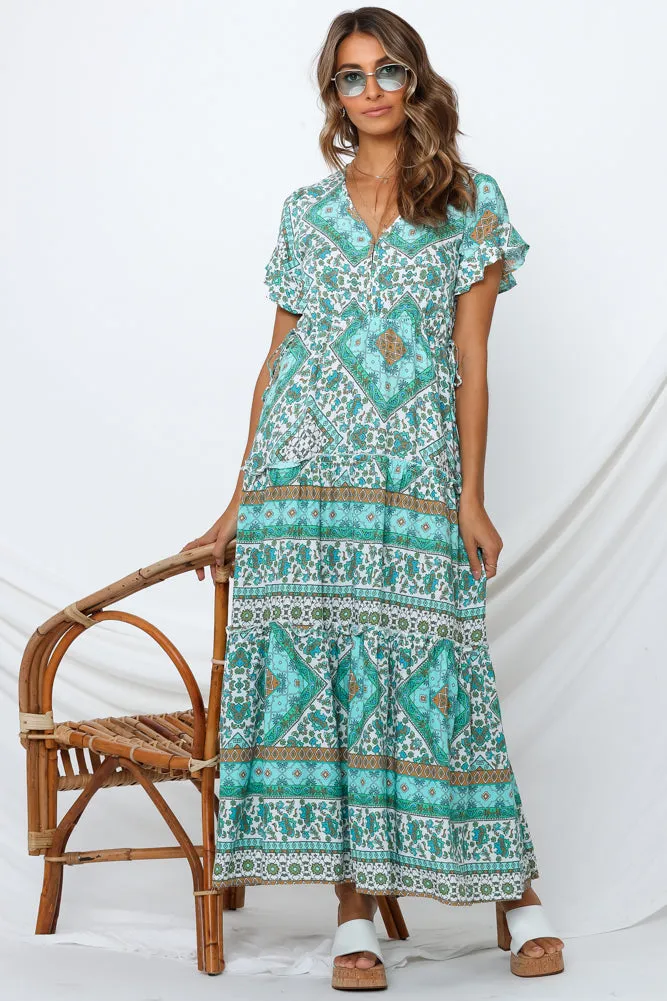 Neptune Maxi Dress Aqua