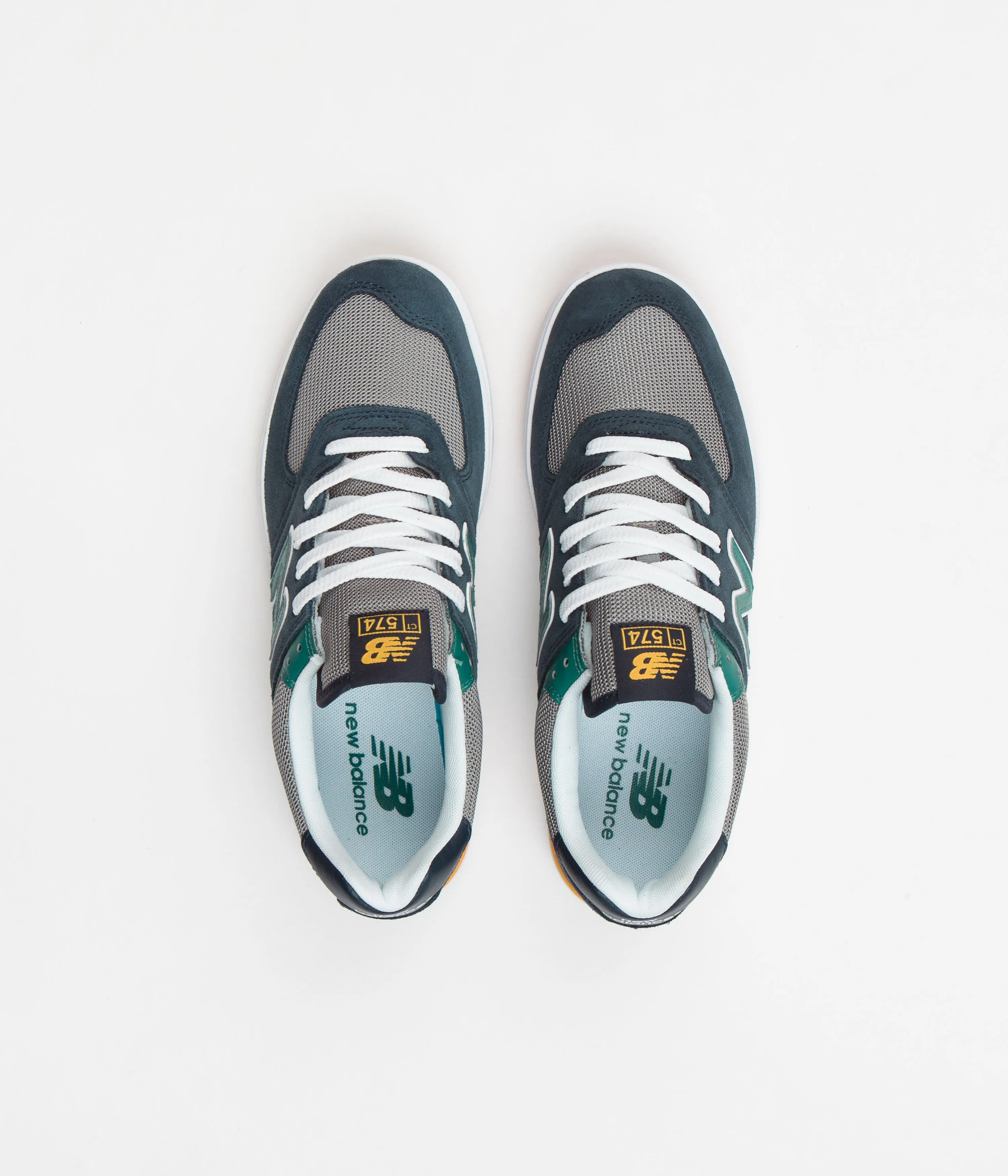 New Balance Numeric Pro Court 574 Shoes - Phantom / Aqua Green