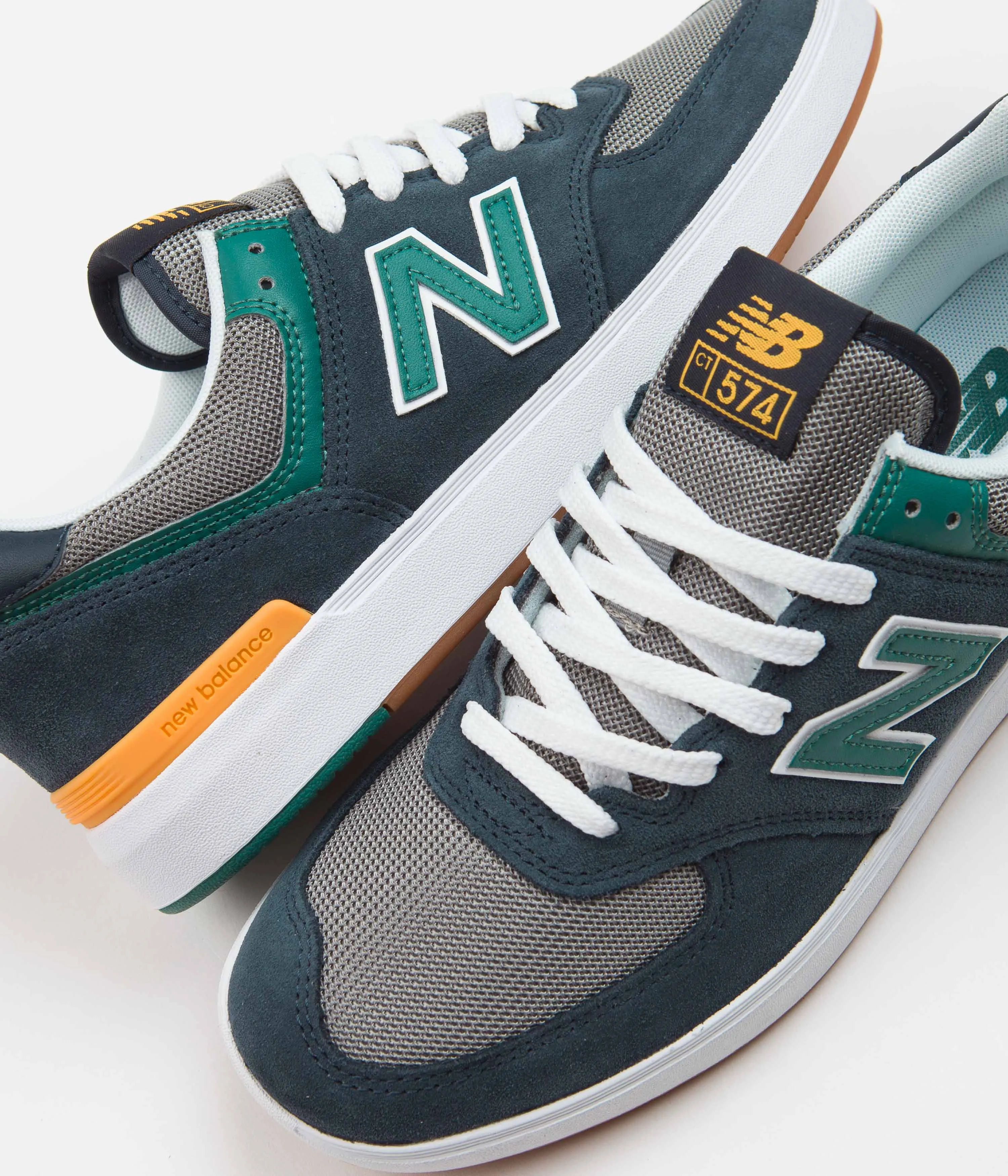 New Balance Numeric Pro Court 574 Shoes - Phantom / Aqua Green