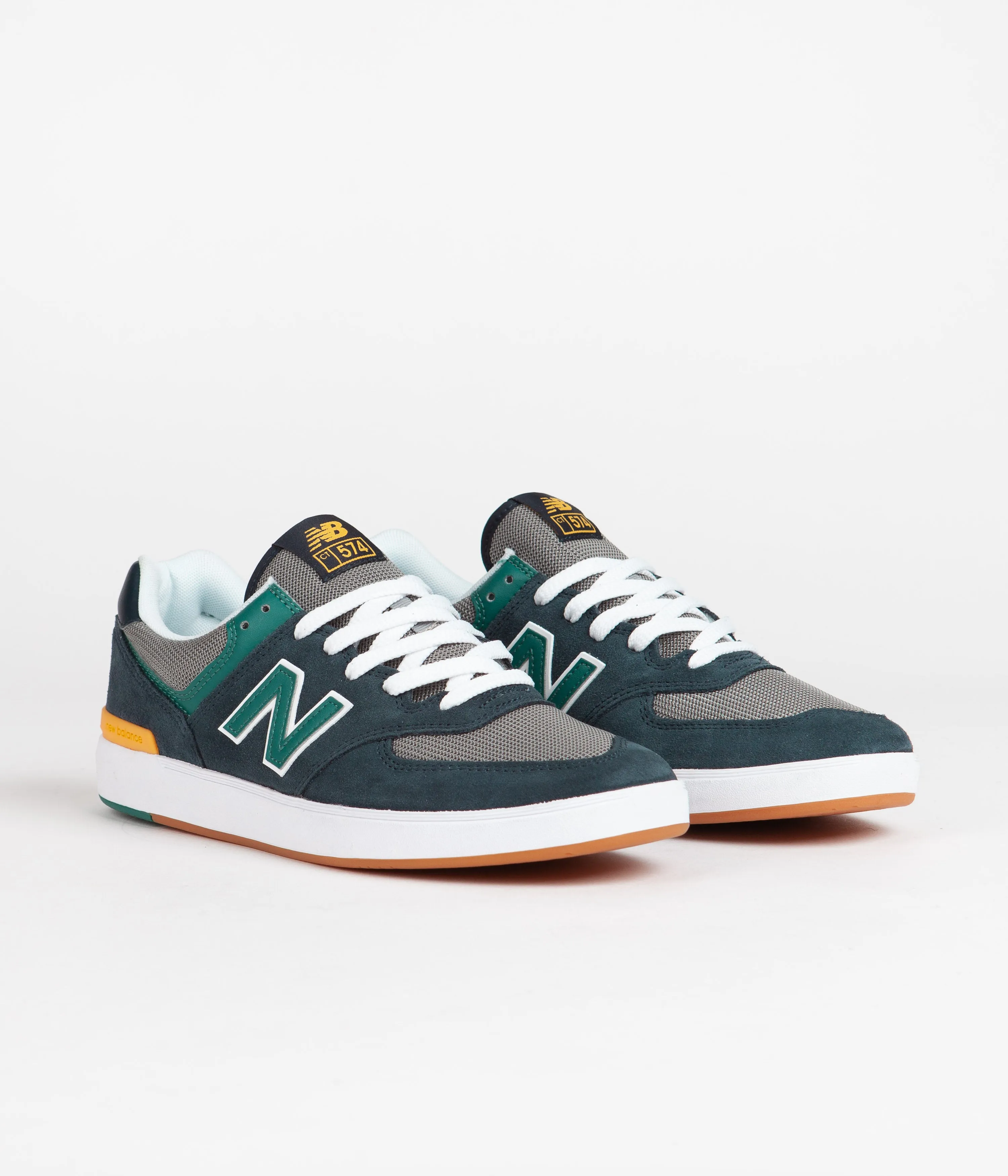 New Balance Numeric Pro Court 574 Shoes - Phantom / Aqua Green