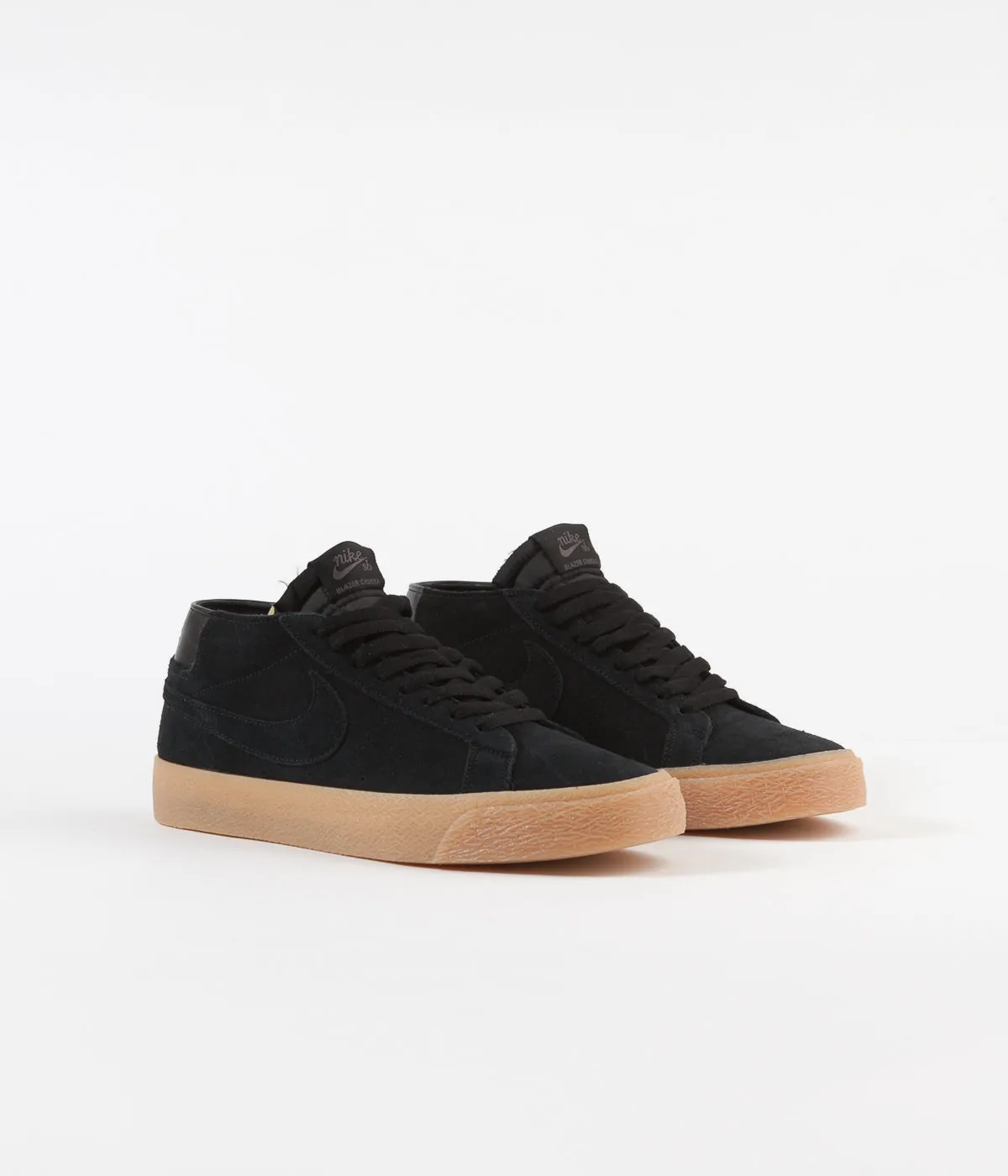 Nike SB Blazer Chukka Shoes - Black / Black - Thunder Grey - Gum Light Brown