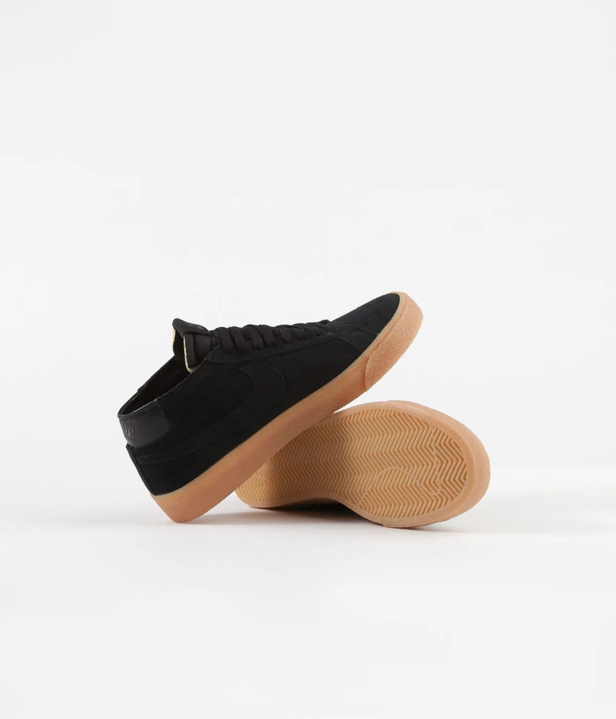 Nike SB Blazer Chukka Shoes - Black / Black - Thunder Grey - Gum Light Brown