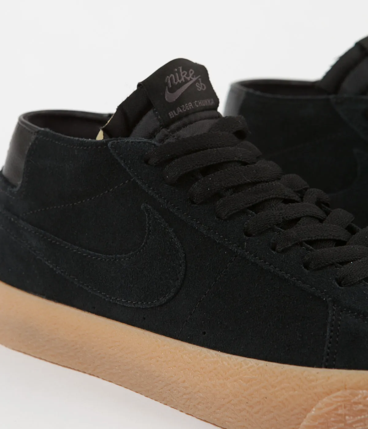 Nike SB Blazer Chukka Shoes - Black / Black - Thunder Grey - Gum Light Brown