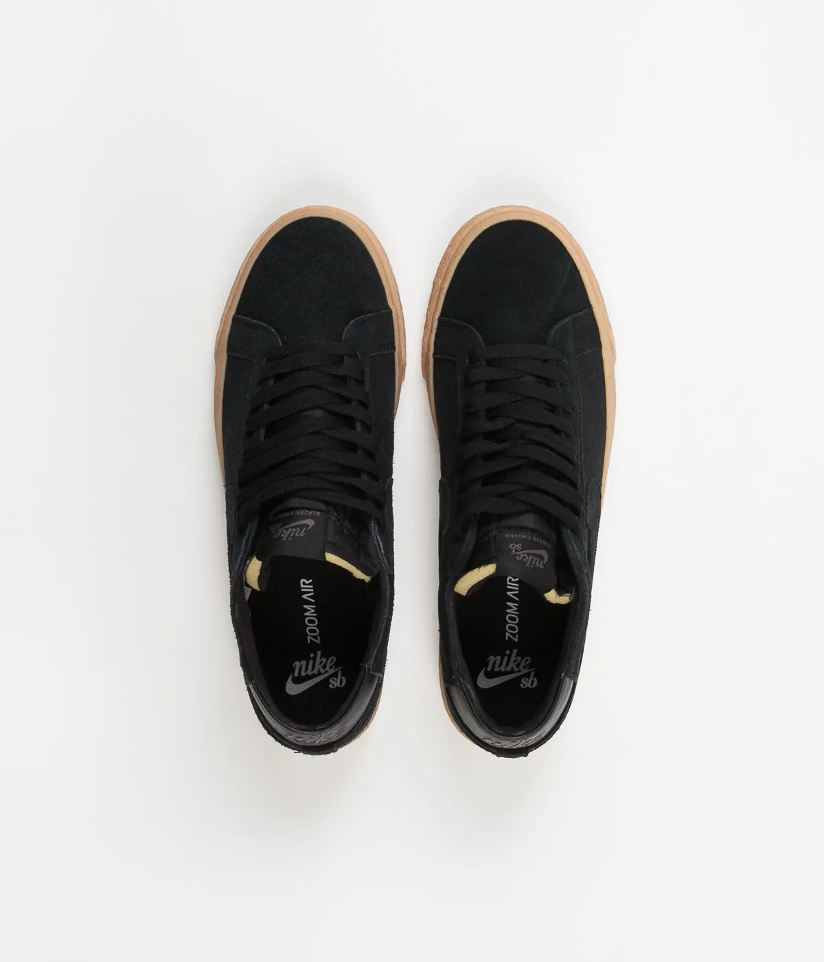 Nike SB Blazer Chukka Shoes - Black / Black - Thunder Grey - Gum Light Brown