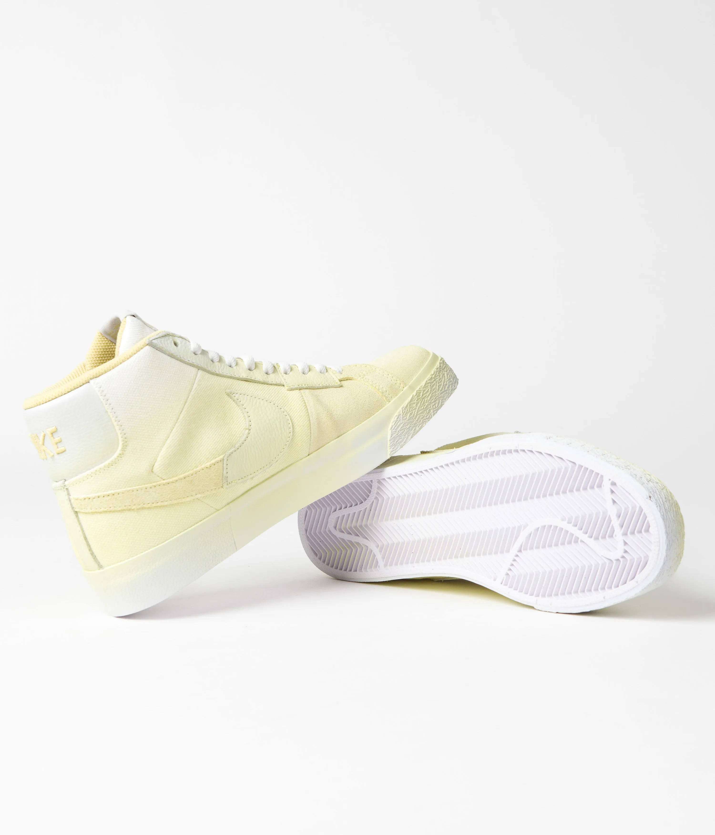 Nike SB Blazer Mid Premium Shoes - Lemon Wash / Lemon Wash - Lemon Wash - White