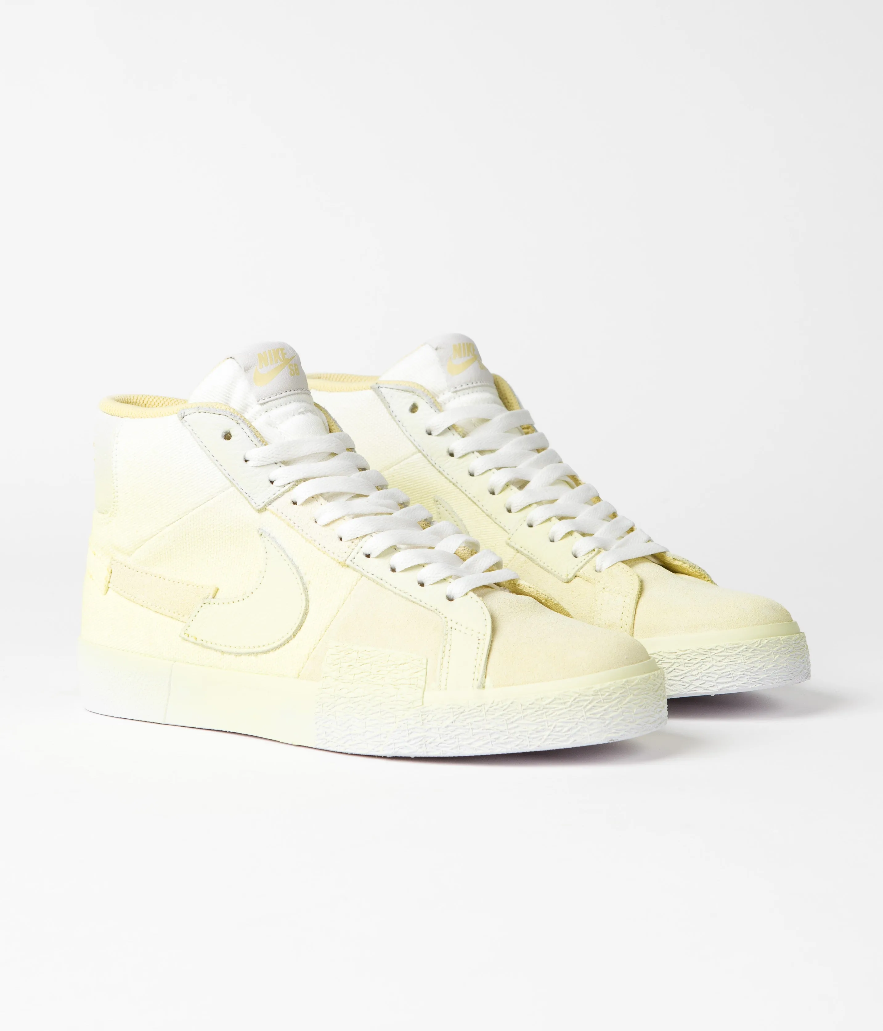 Nike SB Blazer Mid Premium Shoes - Lemon Wash / Lemon Wash - Lemon Wash - White