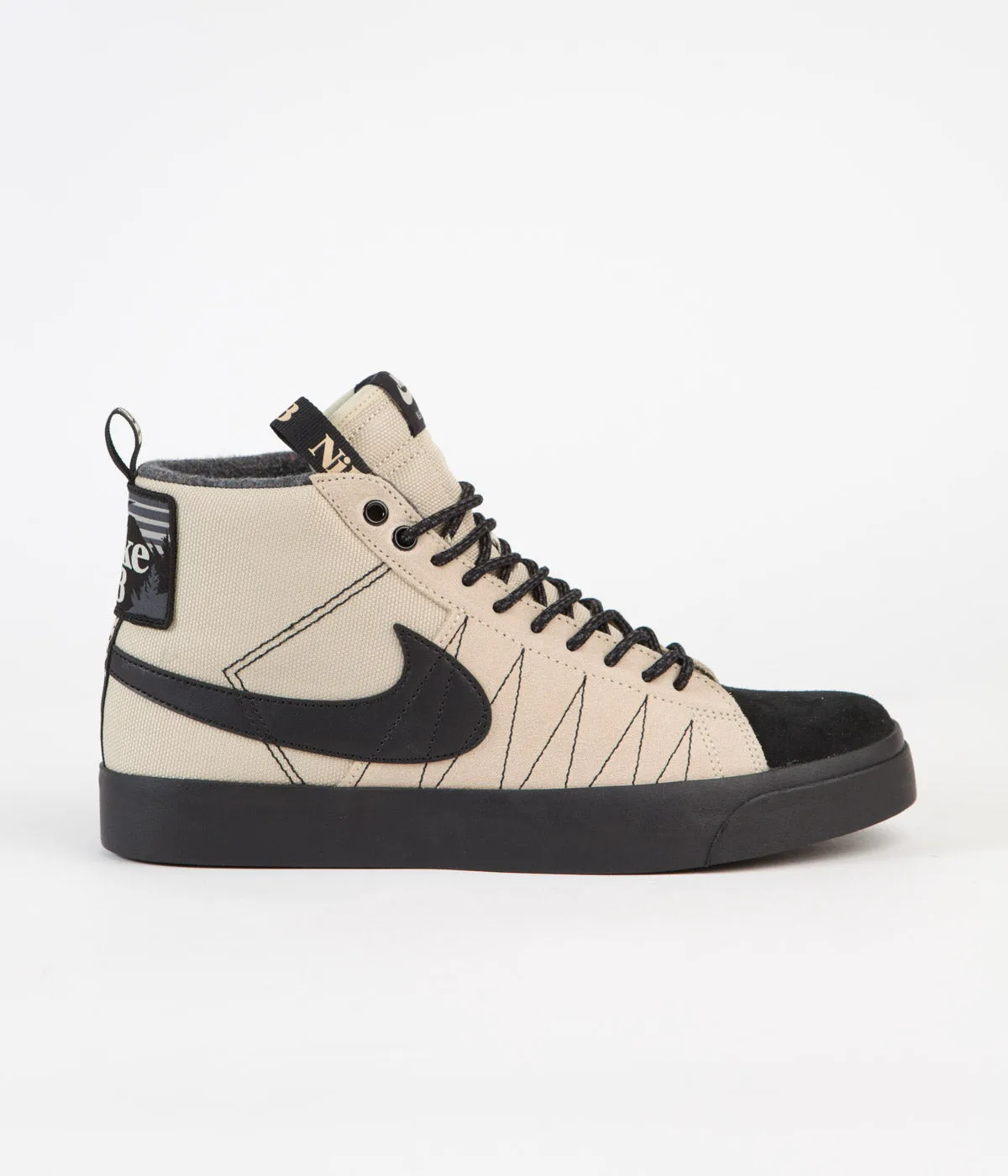 Nike SB Blazer Mid Premium Shoes - Rattan / Black - Rattan - Safety Orange