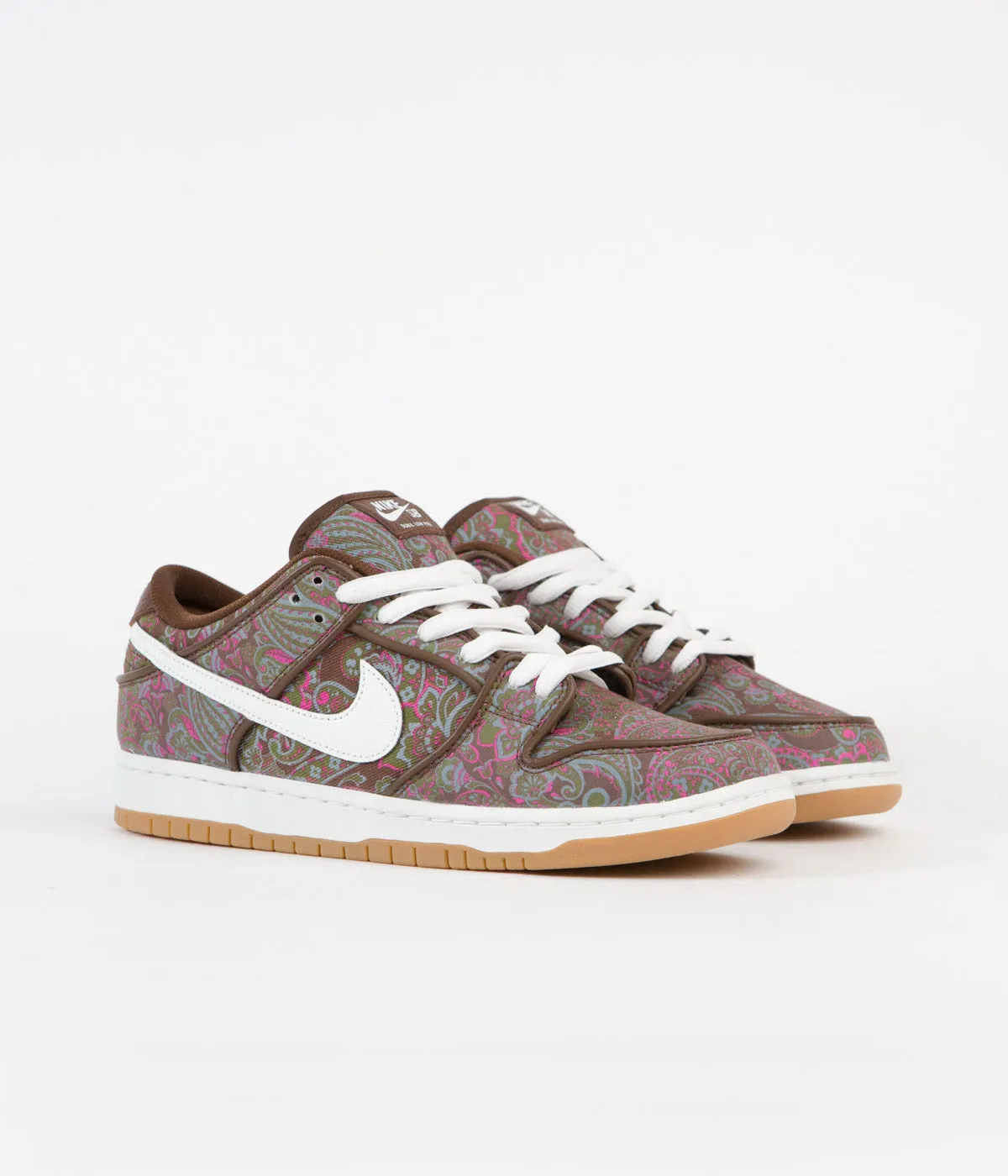 Nike SB Dunk Low Pro Premium 'Paisley' Shoes - Cacao Wow / Summit White - Rough Green