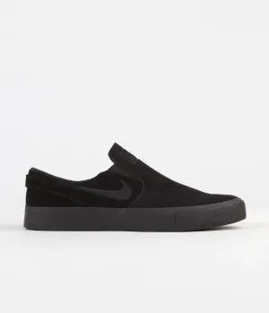 Nike SB Janoski Slip On Remastered Shoes - Black / Black - Black - Black