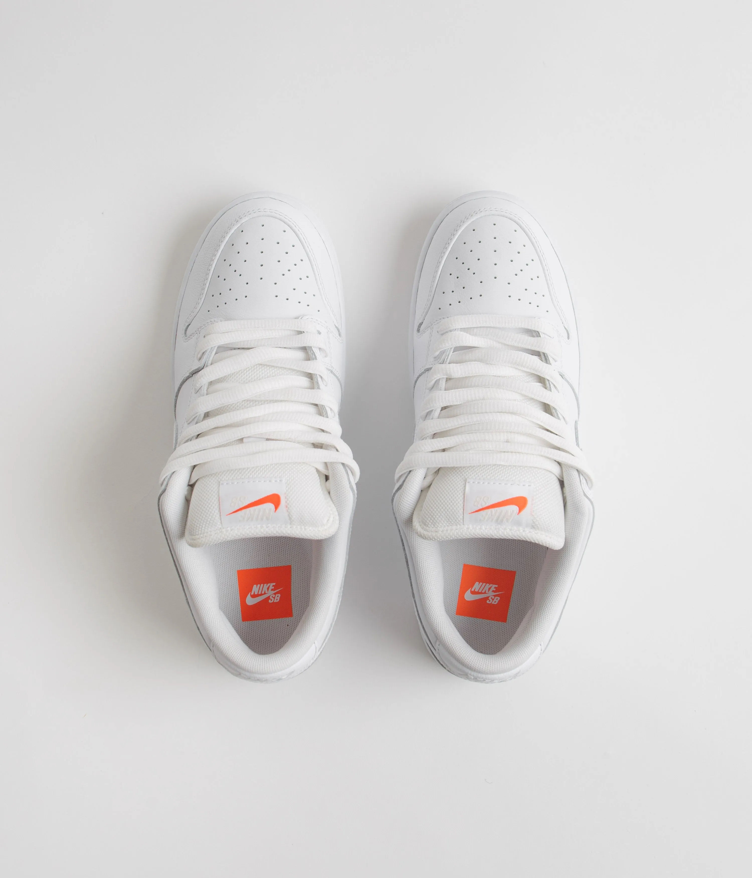 Nike SB Orange Label Dunk Low Pro Shoes - White / White - White - White