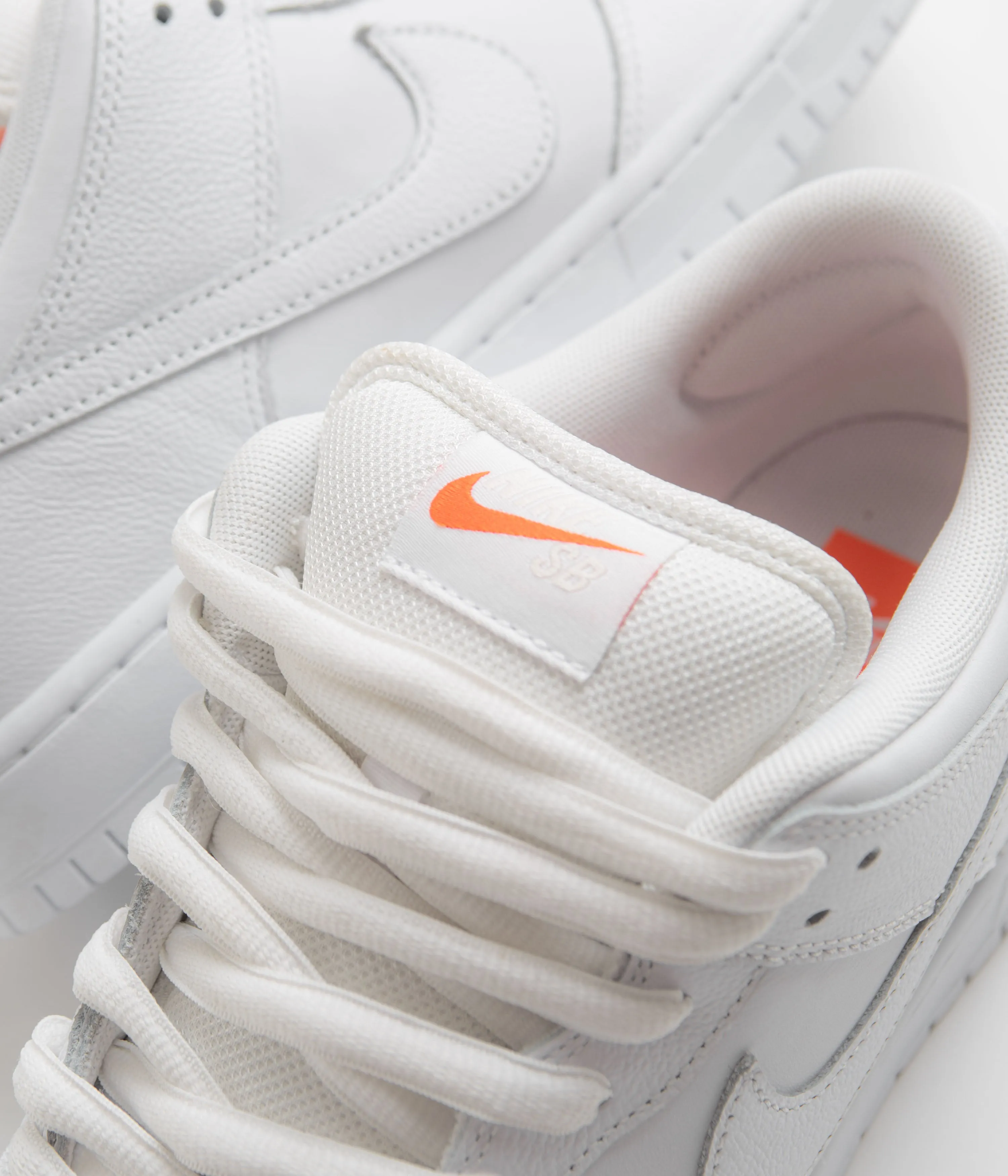 Nike SB Orange Label Dunk Low Pro Shoes - White / White - White - White