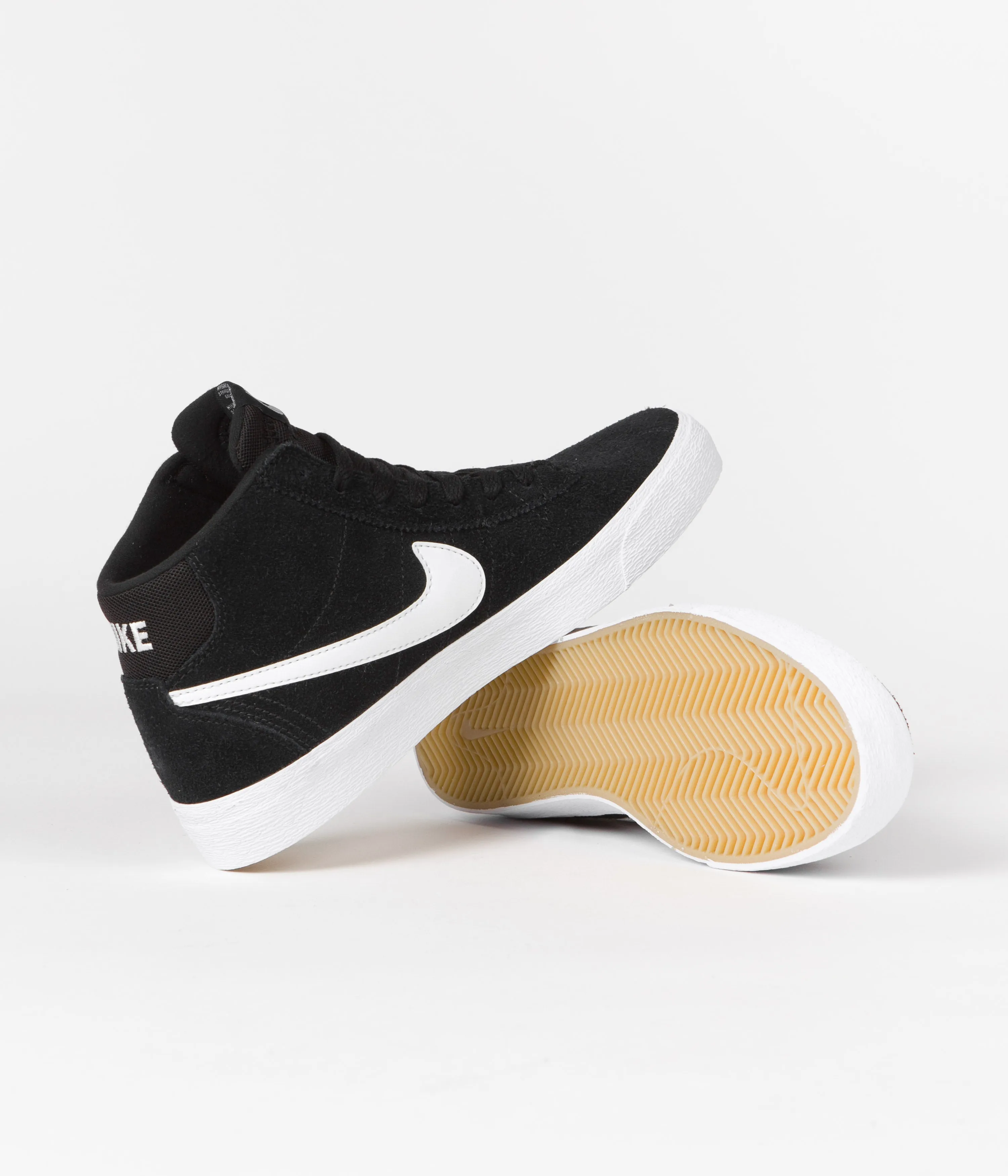 Nike SB Womens Bruin High Shoes - Black / White - Black - Gum Light Brown