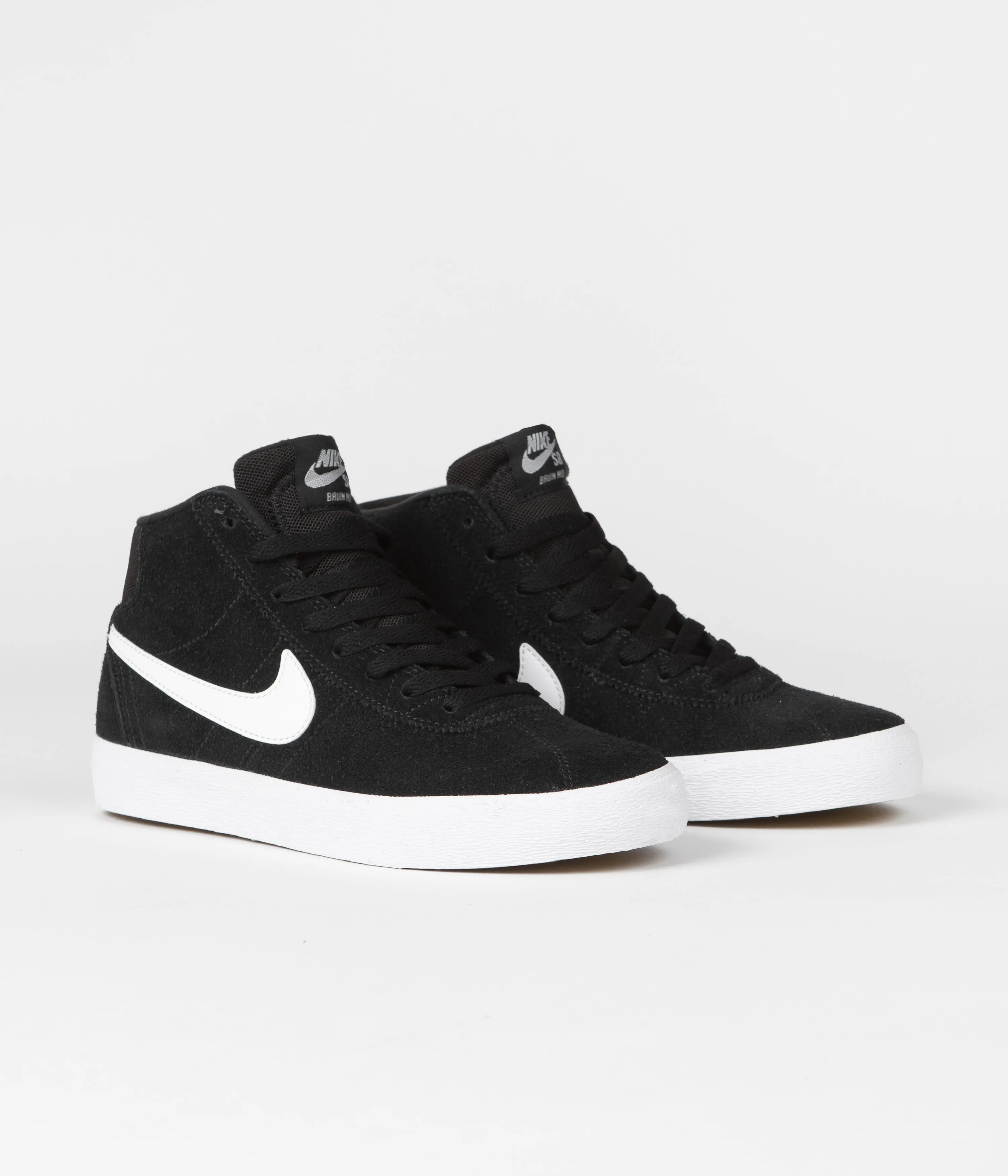 Nike SB Womens Bruin High Shoes - Black / White - Black - Gum Light Brown