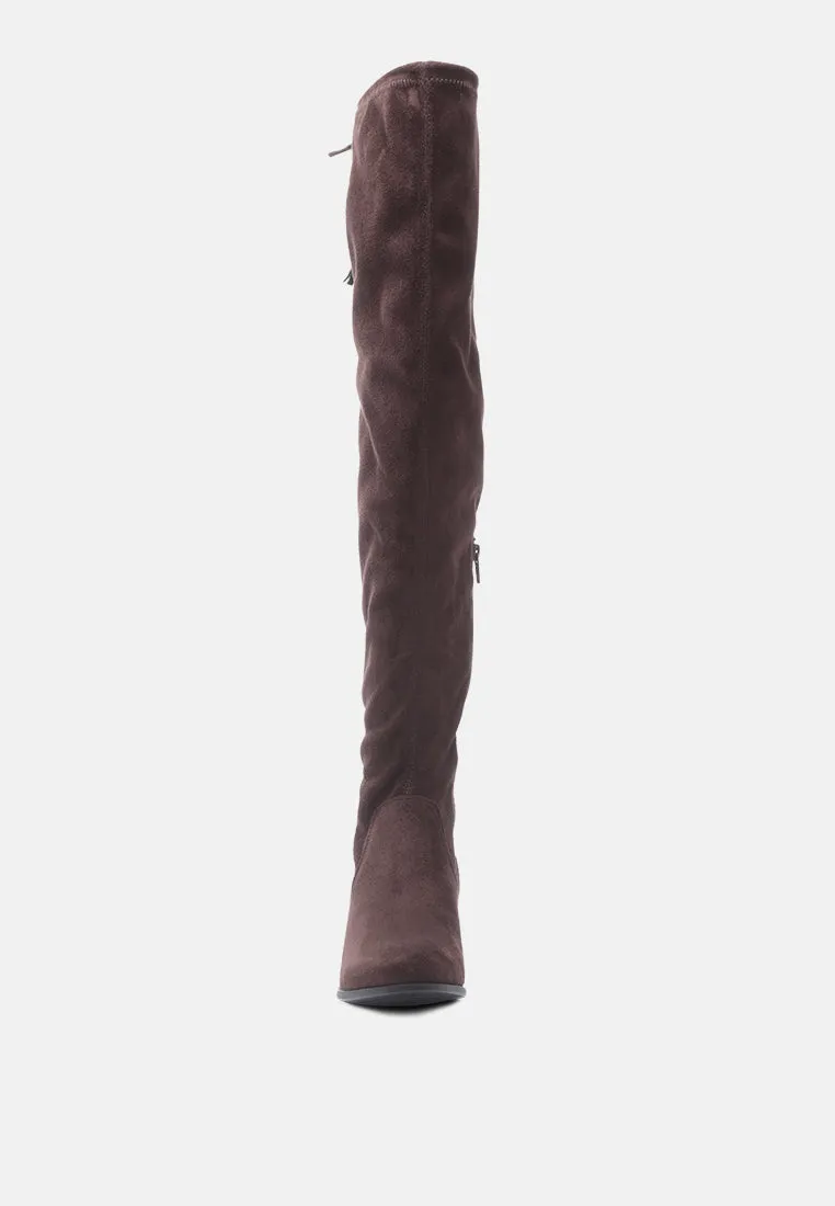 Nople Knee Boots With Drawstring