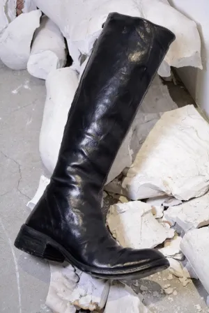 OBJECT DYED LINED DIAGONAL ZIP KNEE HIGH BOOTS