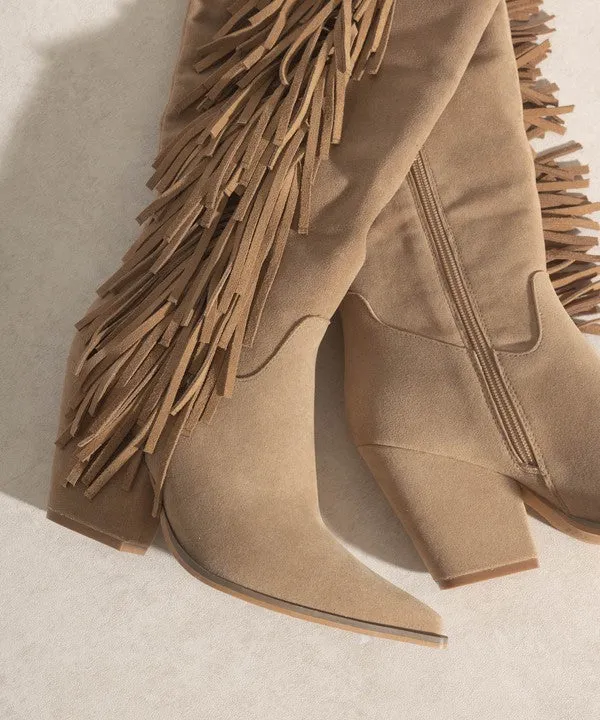 Out West Knee-High Fringe Boots