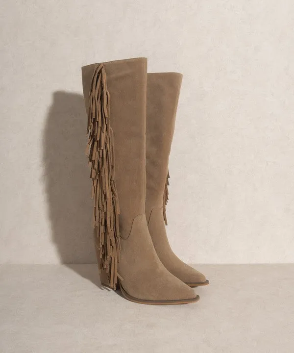 Out West Knee-High Fringe Boots