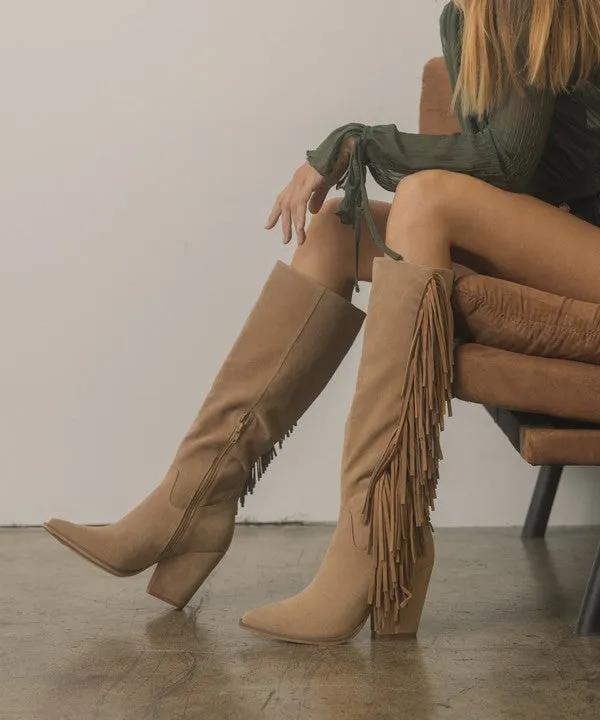 Out West Knee-High Fringe Boots