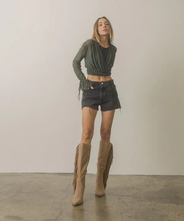 Out West Knee-High Fringe Boots