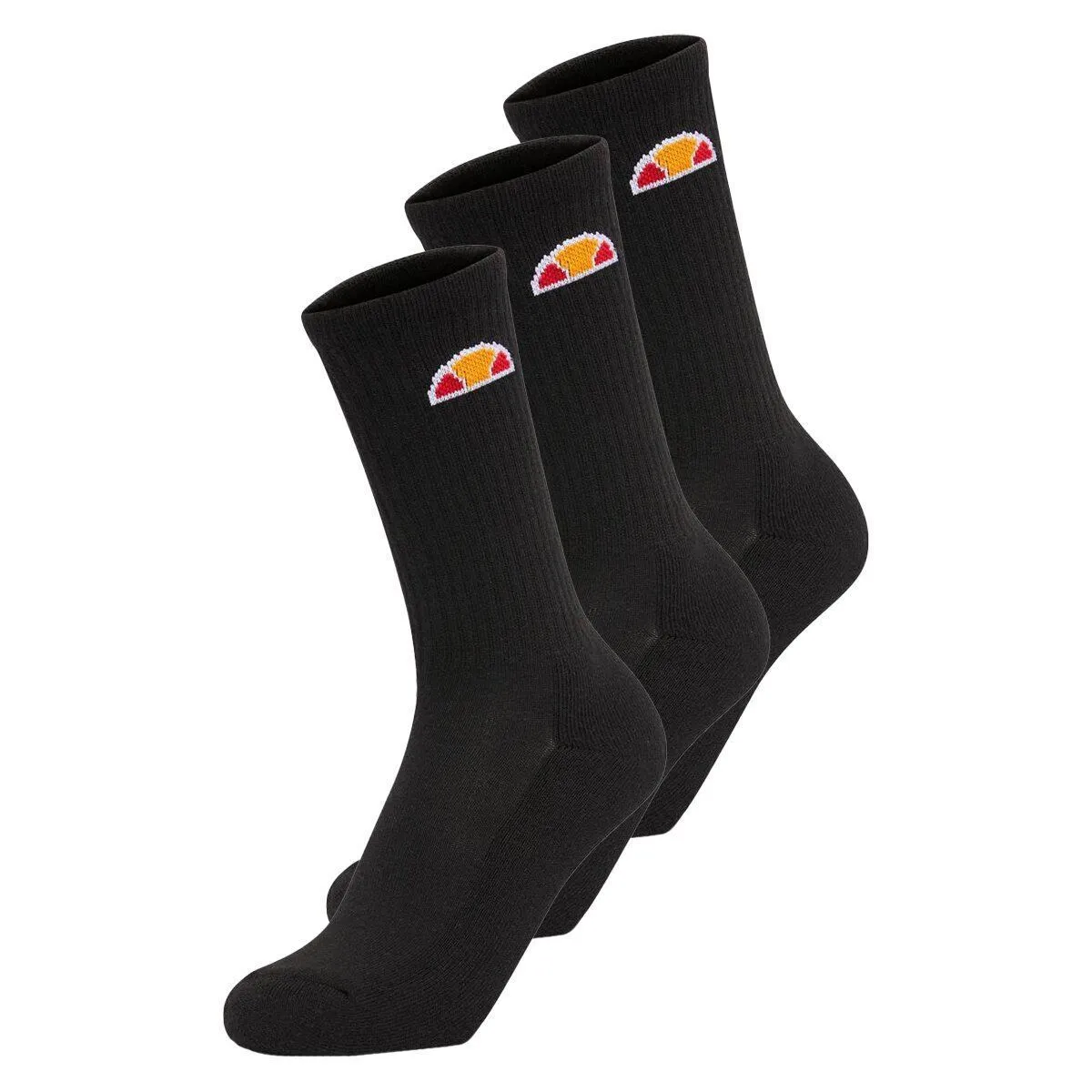 Pack of 3 Ellesse Mens Socks Black Mens Sports Socks Gym Running Crew Socks