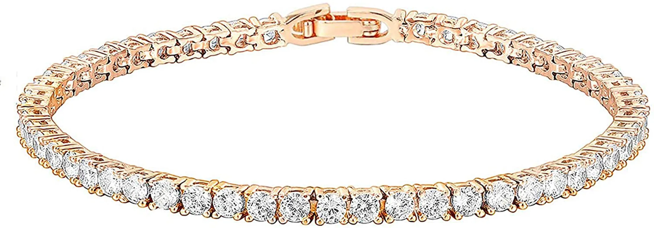 PAVOI 14K Gold Plated 3Mm Cubic Zirconia Classic Tennis Bracelet | Gold Bracelets for Women | Size 6.5-7.5 Inch