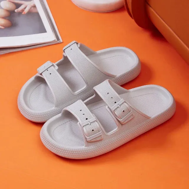 Platform Cloud Slippers Buckle Sandals