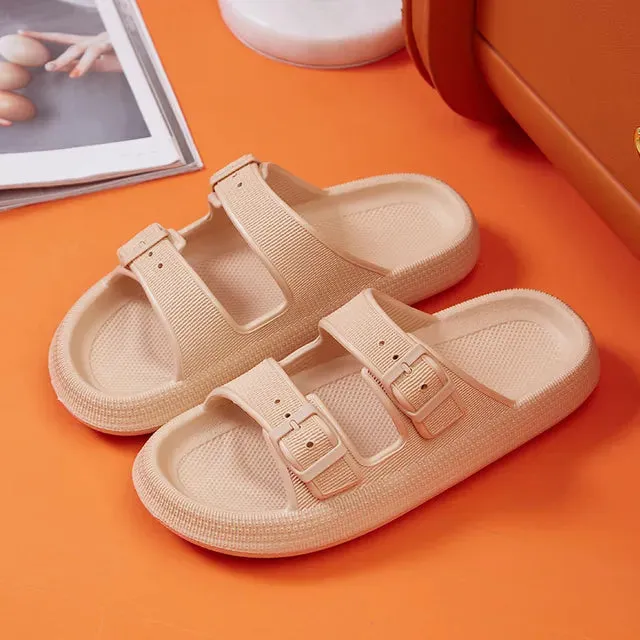 Platform Cloud Slippers Buckle Sandals