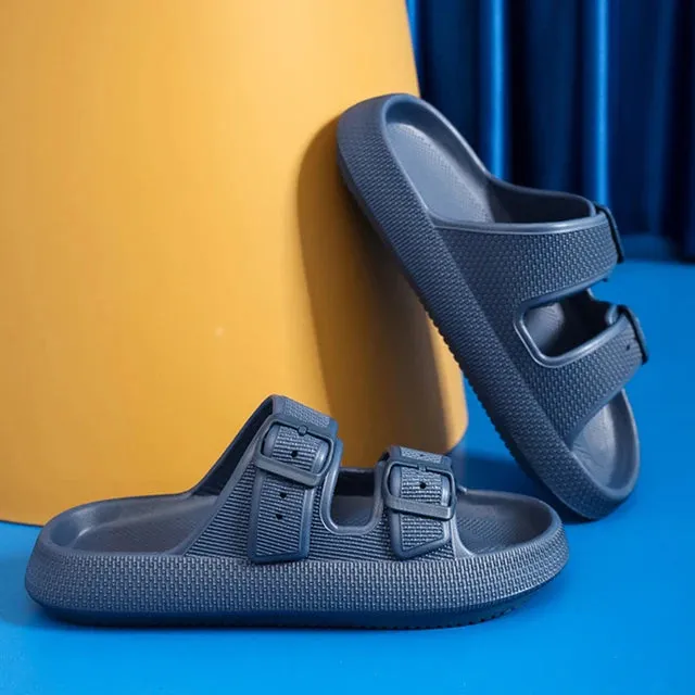 Platform Cloud Slippers Buckle Sandals