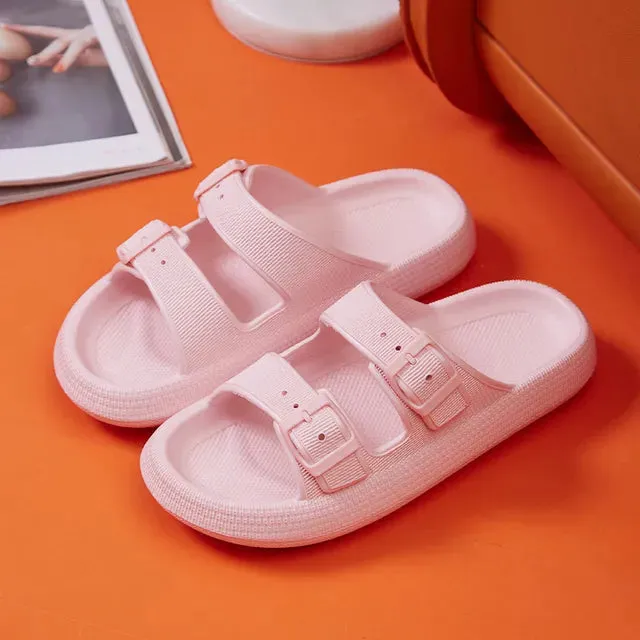 Platform Cloud Slippers Buckle Sandals