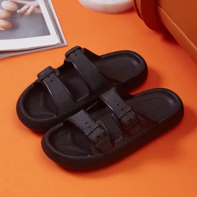 Platform Cloud Slippers Buckle Sandals