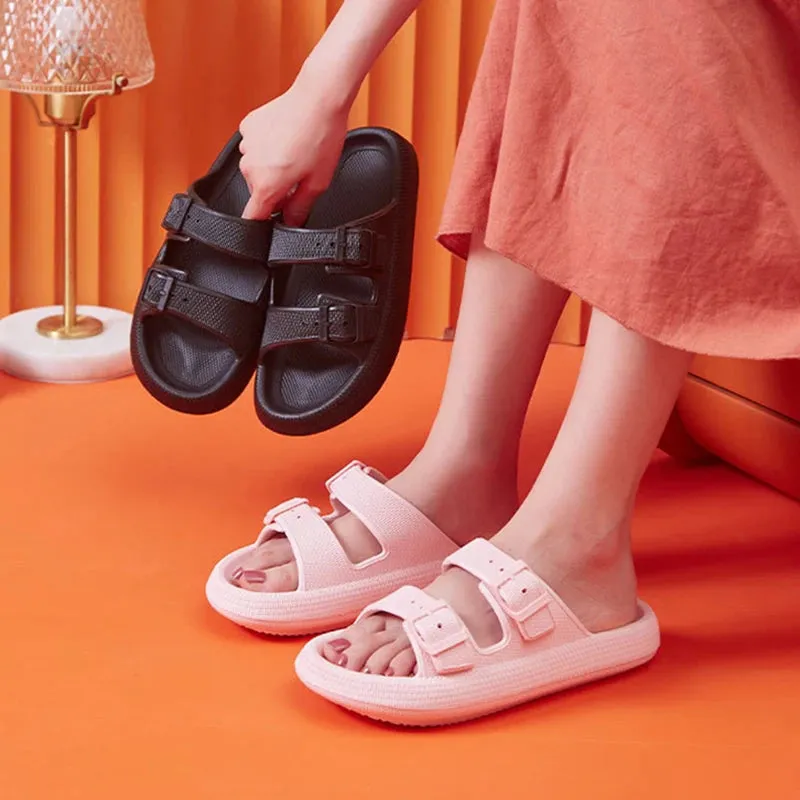 Platform Cloud Slippers Buckle Sandals