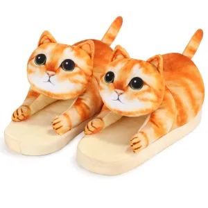 Plush Cat Slippers, A Gift for Cat Lovers