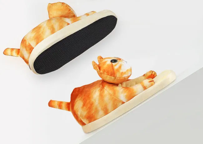 Plush Cat Slippers, A Gift for Cat Lovers