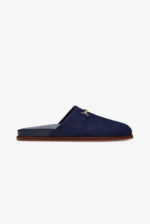 Quincy Slipper Dark Blue Suede