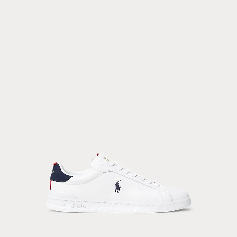 Ralph Lauren Heritage Court II Leather Women's Trainer | White/Navy/Red