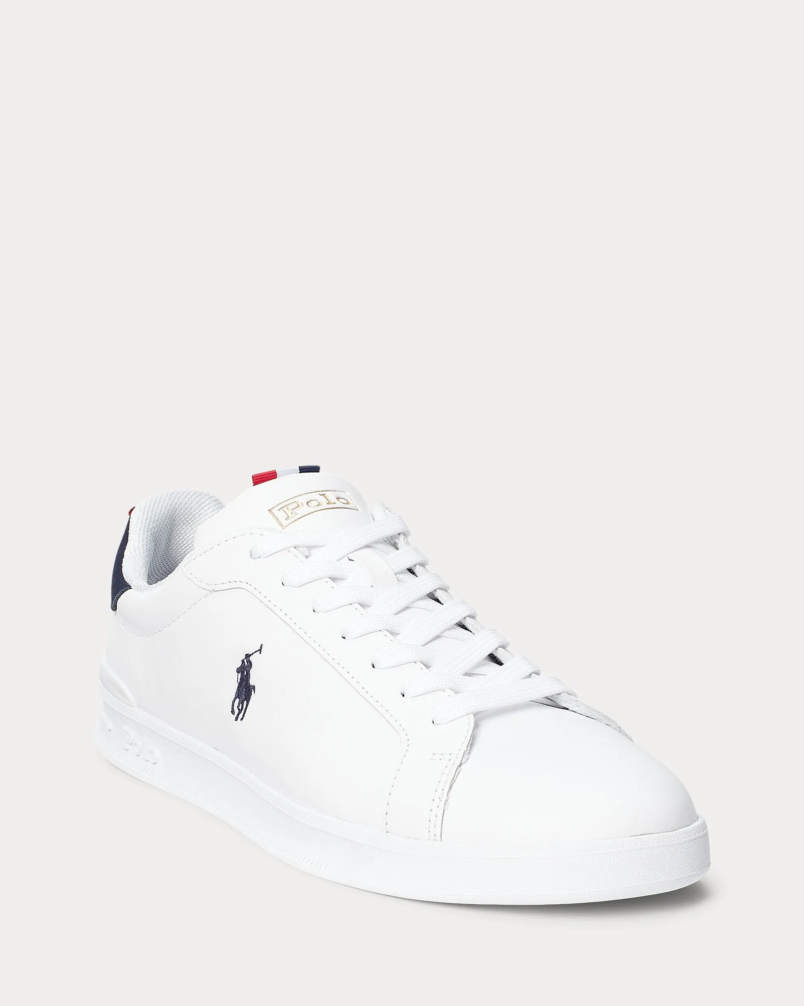 Ralph Lauren Heritage Court II Leather Women's Trainer | White/Navy/Red