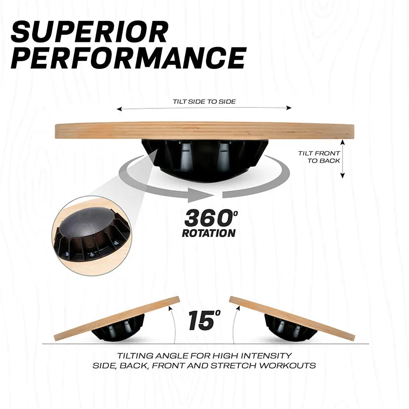 RDX W1 Wooden Wobble Round Balance Board