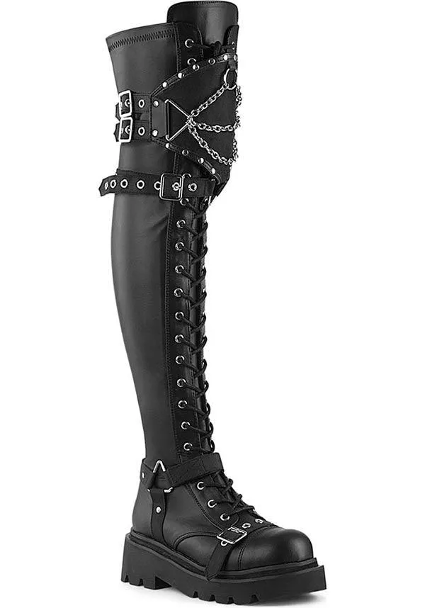 RENEGADE-320 [Black Stretch Vegan Leather] | BOOTS [PREORDER]