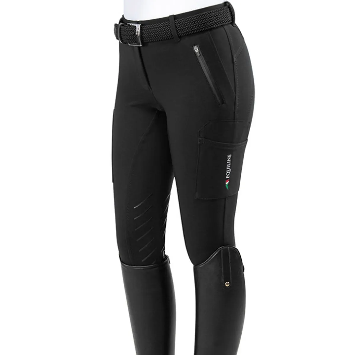 RIDING BREECHES WITH KNEE GRIP COLOR BLACK