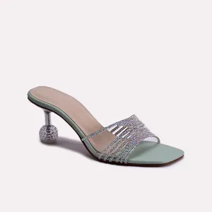 Sally Light Green Heel Slippers 0412383